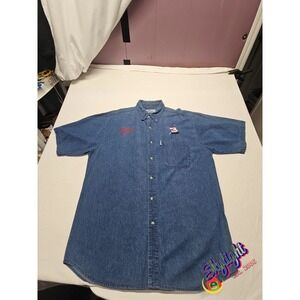 Competitors View Men's Blue Dale Earnhardt Button Down Denim Shirt Size Reg L
